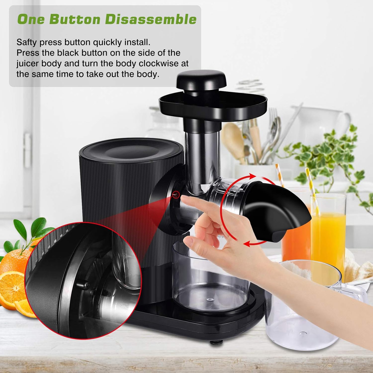 Frifer Slow Masticating Juicer, Cold Press Juicer Machines with 2-Speed Modes, Reverse Function, Electric Masticating Juicer Extractor with Brush for Fruit and Vegetable, Easy to Clean, BPA Free…